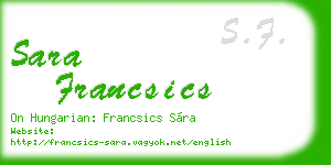 sara francsics business card